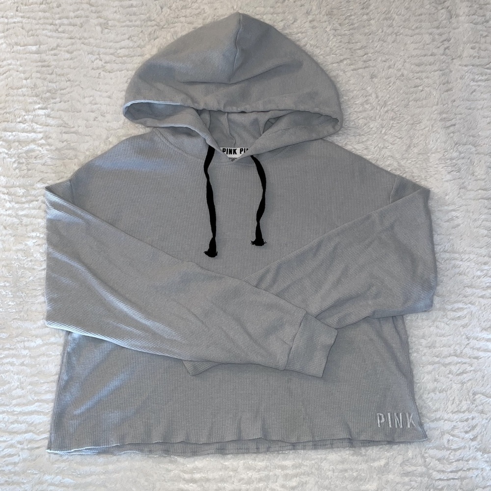 PINK long sleeve waffle hoodie